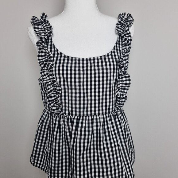 Forever 21 Plaid Baby Doll Tank Top Size M - Picture 1 of 5